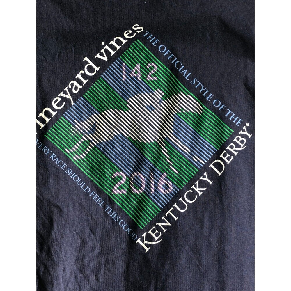 Vineyard Vines Shirt Unisex XS Blue 2016 Kentucky Derby Long Sleeve Pocket